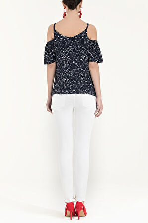 Lacivert Anvelop kapama askılı bluz 19689 | 44