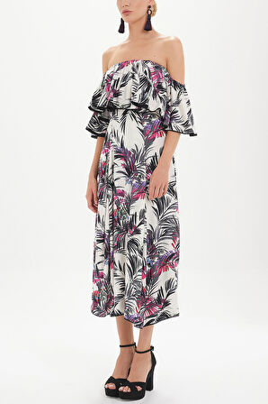 Desenli Yüksek bel pilili etek 81018 | 40