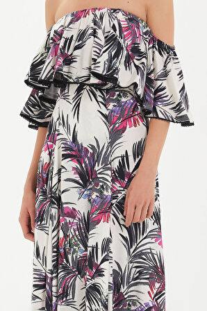 Desenli Yüksek bel pilili etek 81018 | 40