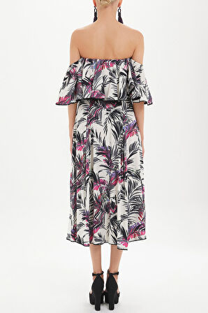 Desenli Yüksek bel pilili etek 81018 | 40