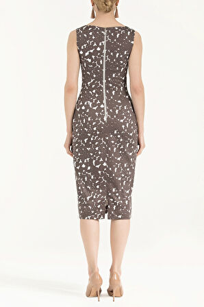 Vizon Fermuarlı dar kesim midi elbise 92363 | 40