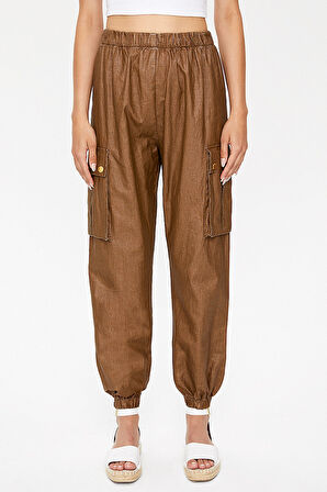 Kahve Kargo cepli keten pantolon 41301 | 42