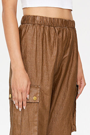 Kahve Kargo cepli keten pantolon 41301 | 44