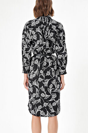 Siyah BOL KESIM DESENLI ELBİSE  92517 | 42