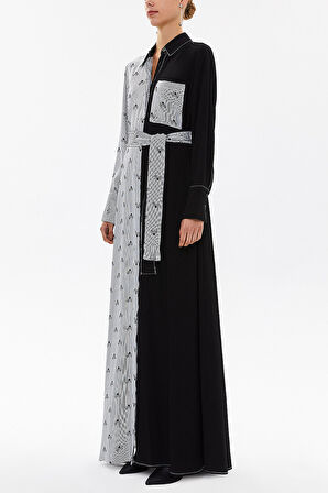 Siyah Bol kesim uzun elbise 92569 | 42