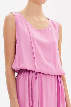 Lila Kolsuz bol kesim midi elbise 92814 | S