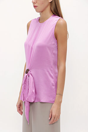 Lila Metal aksesuar detaylı bluz 19753 | 44