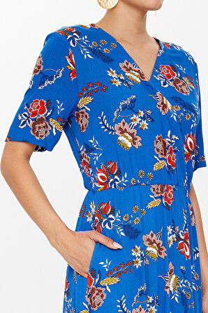 Mavi Anvelop kapama lastikli midi elbise 92790 | 42