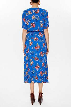 Mavi Anvelop kapama lastikli midi elbise 92790 | 42