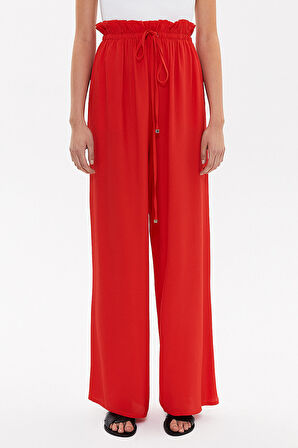 Kırmızı Beli lastikli bol paça pantolon 41345 | 46