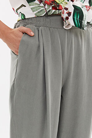 Haki Lastikli bol kesim pantolon 41341 | 40