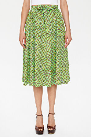 Haki Lastikli desenli etek 81064 | 44