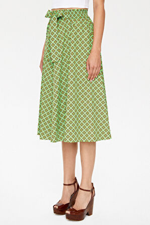 Haki Lastikli desenli etek 81064 | 44