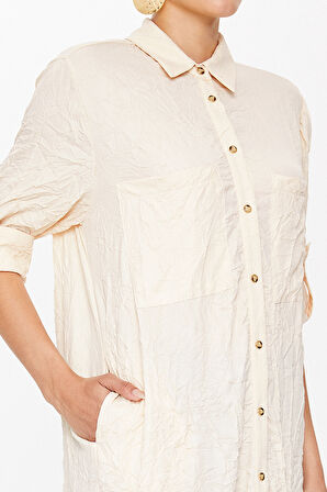 Bej Gömlek elbise 10728 | 42