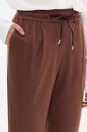 Kahve Lastikli bol kesim pantolon 41348 | 40