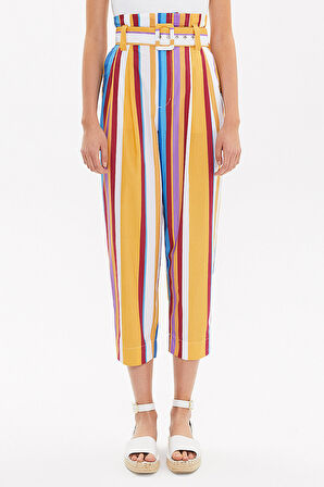 Çizgili Kemerli pantolon 41351 | 40