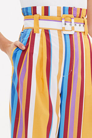 Çizgili Kemerli pantolon 41351 | 40