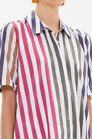 Mor Kısa kollu poplin gömlek 10732 | 46