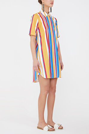 Çizgili Kısa kollu poplin gömlek 10732 | 40