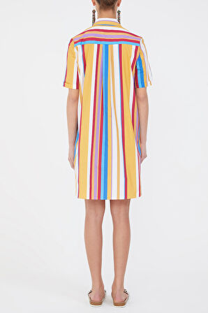 Çizgili Kısa kollu poplin gömlek 10732 | 40