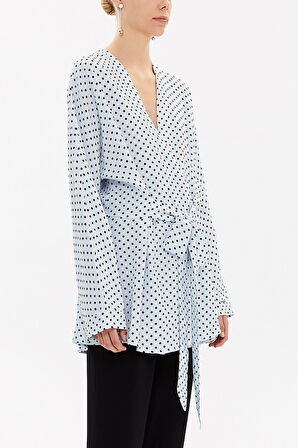 Mavi Kuşaklı Bluz 19765 | 42