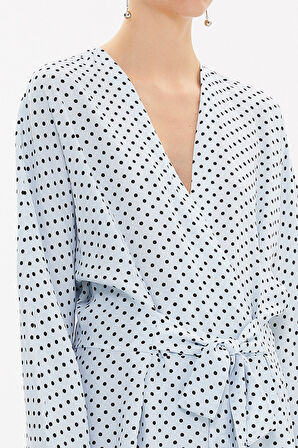 Mavi Kuşaklı Bluz 19765 | 42