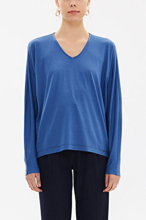 Saks V yaka bol kesim bluz 19784 | 44