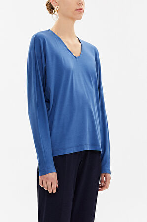 Saks V yaka bol kesim bluz 19784 | 44