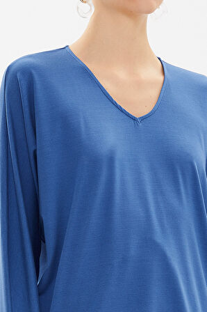 Saks V yaka bol kesim bluz 19784 | 44