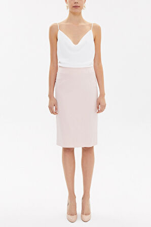 Pembe Diz altı düz dar etek 81119 | 44