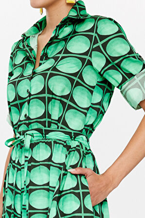 Haki Asimetrik midi elbise 93117 | 44