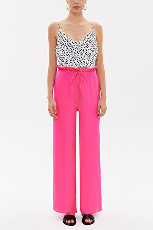 Pembe Bol kesim beli lastikli pantolon 41369 | 40