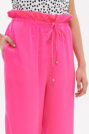 Pembe Bol kesim beli lastikli pantolon 41369 | 40
