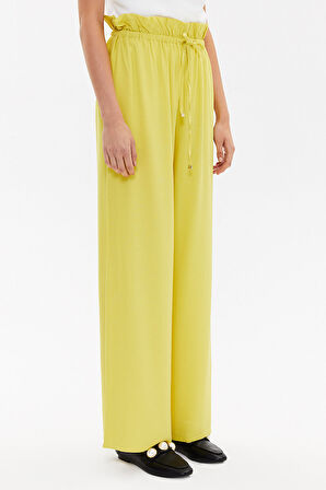 Açık Zeytin Yeşili Bol kesim beli lastikli pantolon 41369 | 40