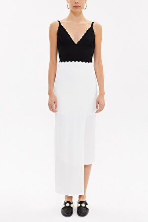 Ekru Asimetrik kesim dar etek 81114 | 40