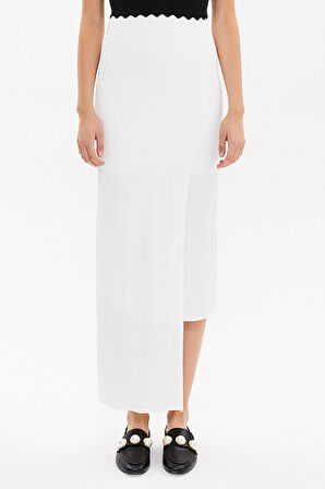 Ekru Asimetrik kesim dar etek 81114 | 40