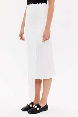 Ekru Asimetrik kesim dar etek 81114 | 40