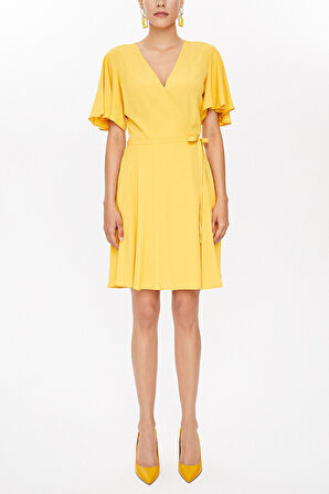 Sarı Anvelop mini elbise 93225 | 40