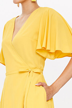 Sarı Anvelop mini elbise 93225 | 40