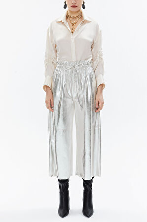 Gri Beli lastikli bol kesim pantolon 41510 | 44