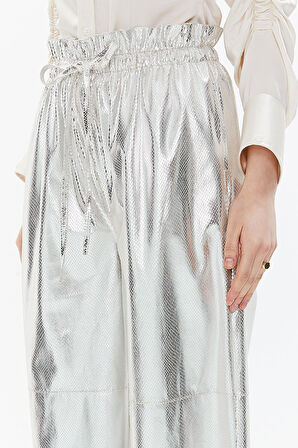 Gri Beli lastikli bol kesim pantolon 41510 | 44