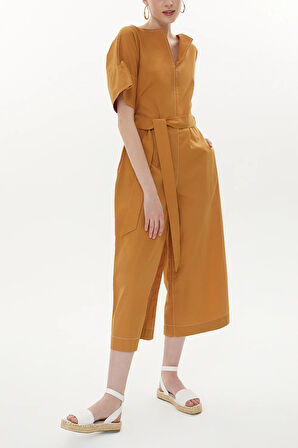 Tarçın Bol paça poplin tulum 10106 | 40