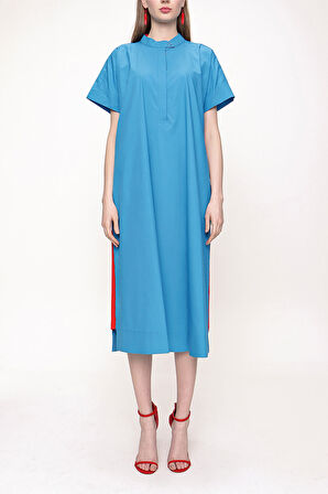 Mavi Bol kesimli kısa kollu elbise  93389 | S