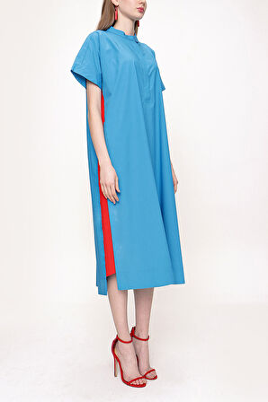 Mavi Bol kesimli kısa kollu elbise  93389 | S