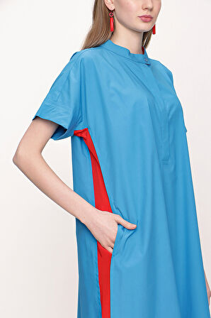 Mavi Bol kesimli kısa kollu elbise  93389 | S