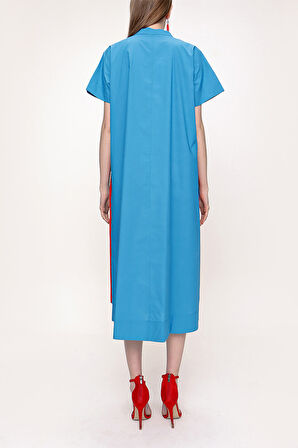 Mavi Bol kesimli kısa kollu elbise  93389 | S