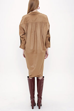 Devetüyü Çıt çıtlı süet gömlek 10806 | 38