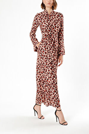 Leopar Düz kesim elbise 93832 | 36
