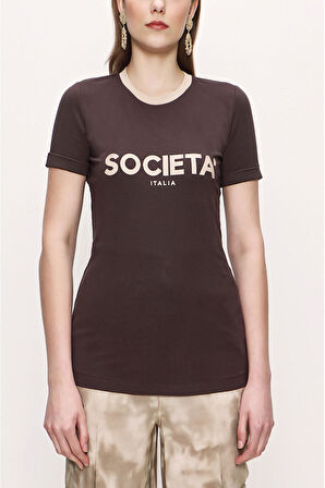 Kahve Baskılı tshirt 19831 | S