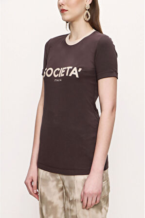 Kahve Baskılı tshirt 19831 | S